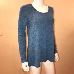 Jones New York Blue Knit Top Womens Size Small Long Sleeve